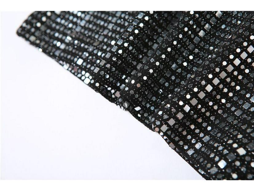 Street Style Sequin Rhinestone Halter Neck Tank Top - European & American Fashion