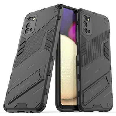 Case for Samsung Galaxy A03s, Military Kickstand, Black