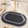 Moisture Blocking Floor Mat Oval Bathroom Rug, Microfiber Soft Highly Absorbent Bath Non-Slip Rug Plush Fluffy Door for Shower Bathtub Sink Entrance