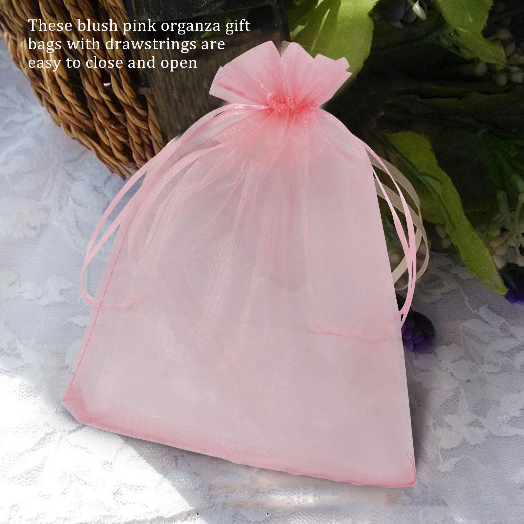 

BHBL 100Pcs Large Organza Bags Blush Pink, 17X23 cm Mesh Gift Bags Drawstring Jewelry Pouches for Christmas Wedding China Mainland