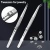 Precisions Jewelry Stainless Steel Tweezers for Gems High Precisions Tweezers Stainless Steel Bending Tip Needle Tweezer