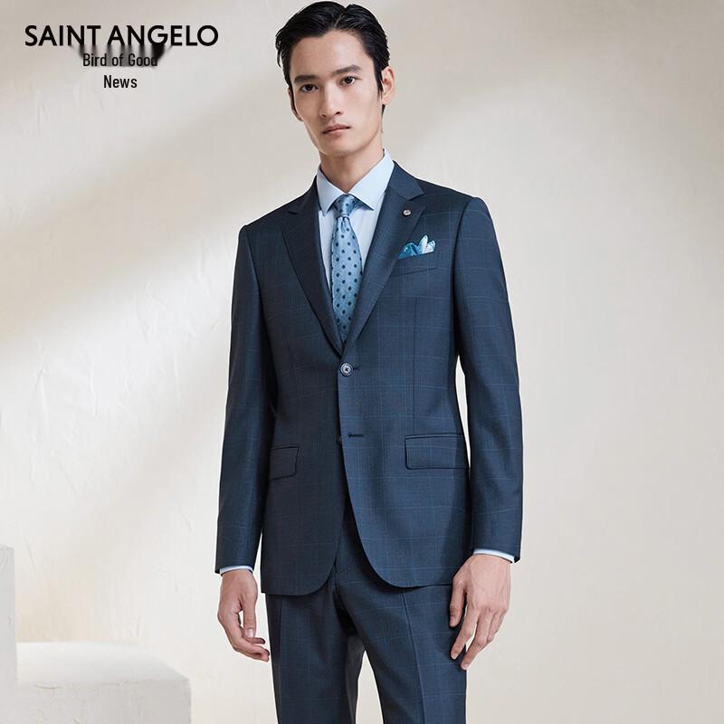 Saintjoy Men's Pure Wool Business Suit Jacket