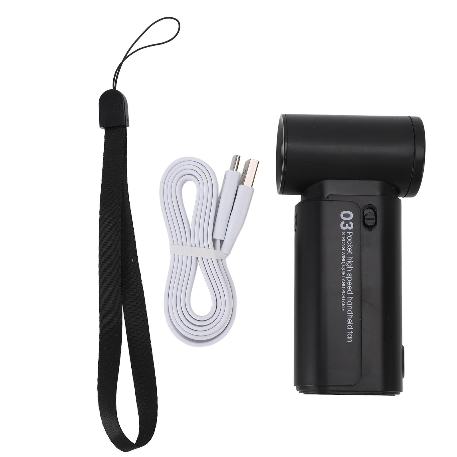 

Portable Handheld Fan 4000mAh High Speed Cooling Fans Quiet Compact Pocket Fan with Lanyard for чёрный