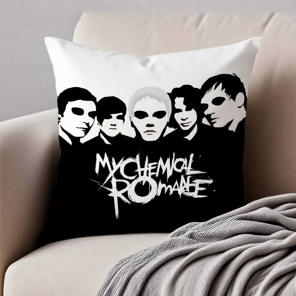My C-Chemical Romance Pillow Case Anti-dustmite Pillowcase Invisible zipper silky short plush Sofa cushion cover