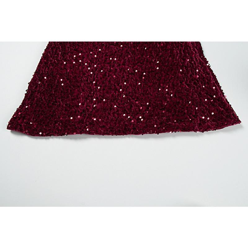 Women Sexy Sequin Slim Fit Spaghetti Strap Long Elegant Formal Party Dress