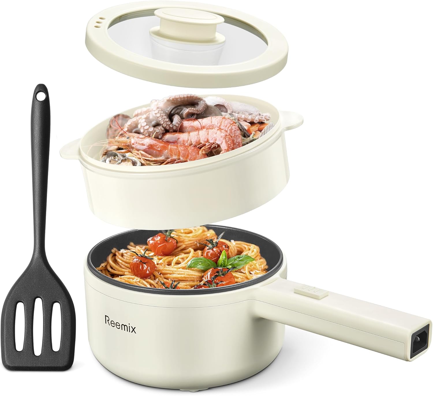 

With Steamer, 1.6L Ramen Cooker Non-Stick Sauté Pan for Steak, Egg, Fried Rice, Ramen, Oatmeal, Soup, Portable United States