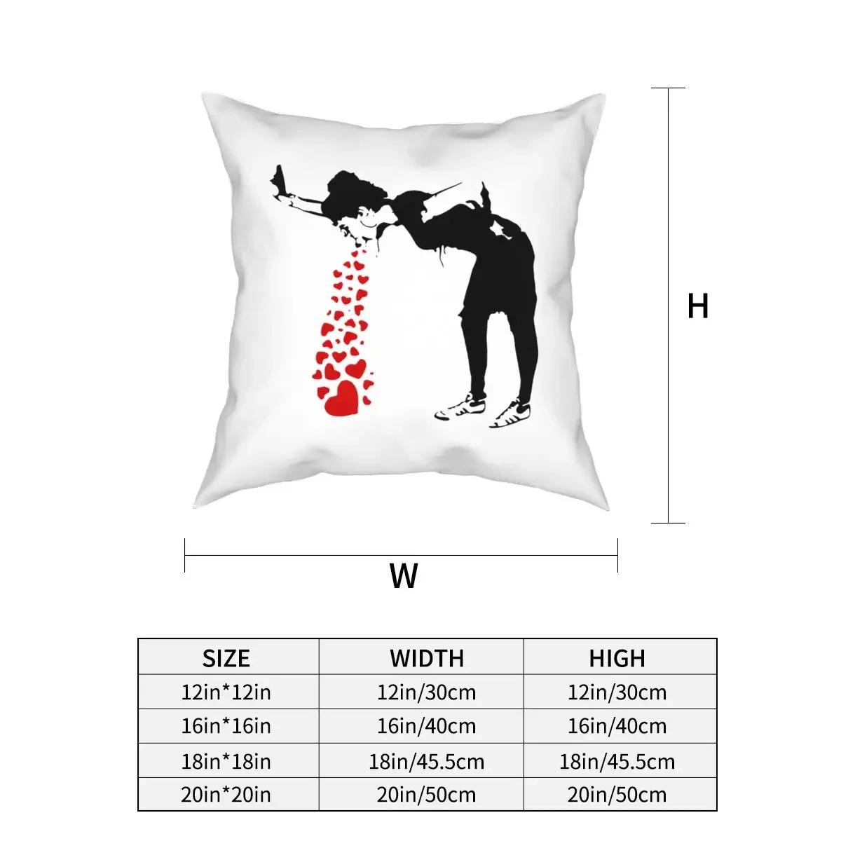

Lovesick Banksy Streetart Throw Pillow Cover Cushions for Sofa Graffiti Cushion Covers 66x66cm чёрный