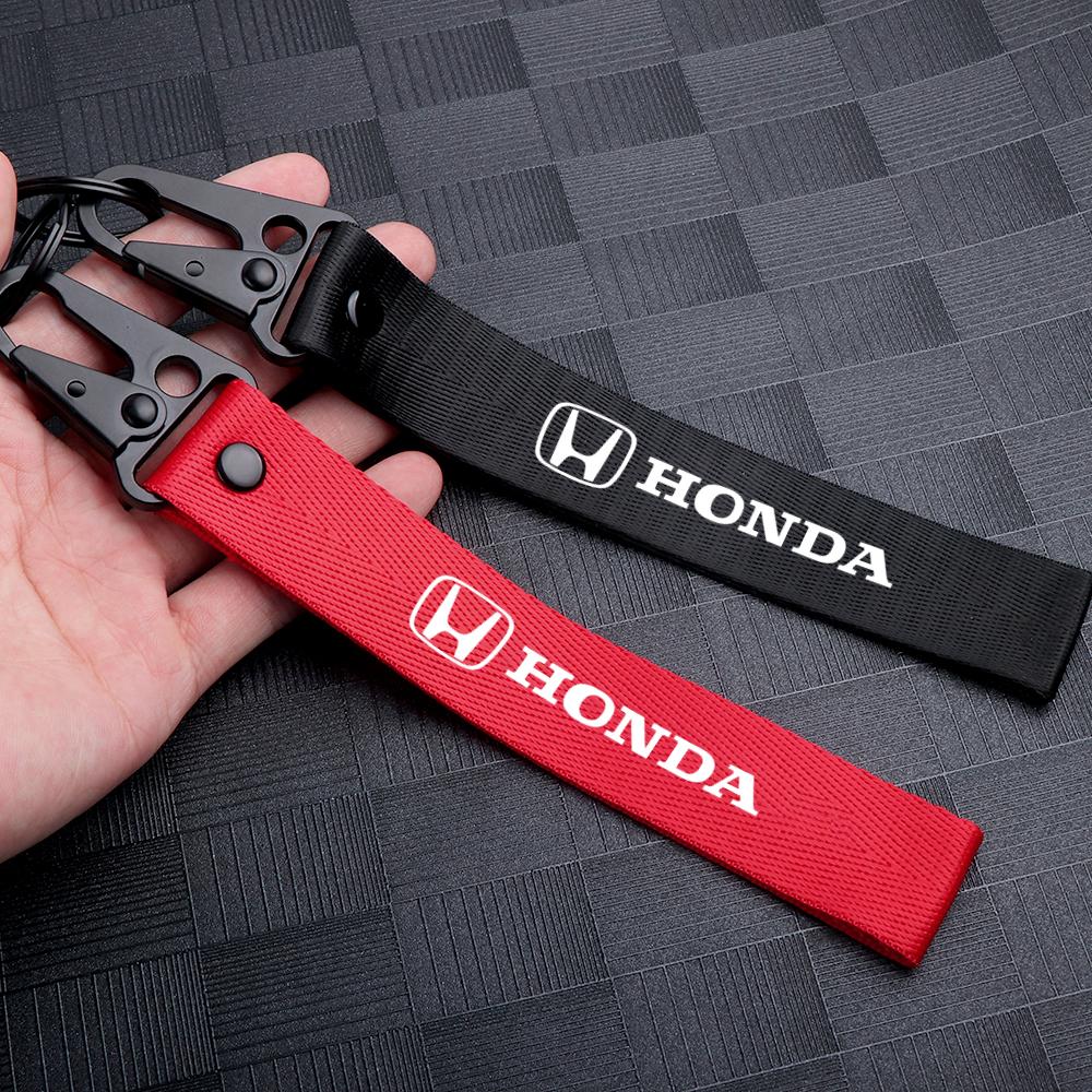 3D Metal Leather Car Emblem Key Chain Keyring Pendants Accessories For Honda Civic 10th 11th Gen Hrv Jazz City Fit 7 Crv Odyssey IP8