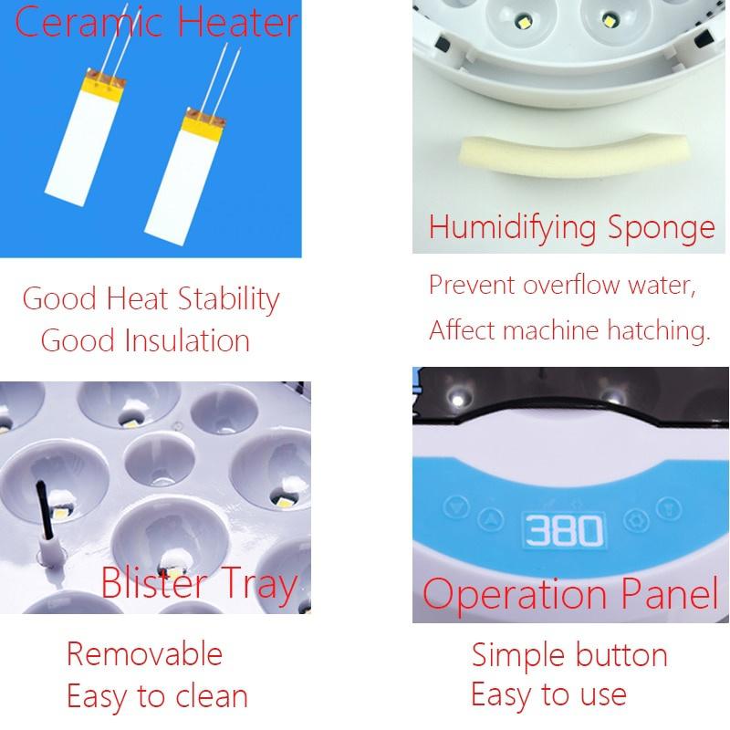 110V/220V Yumurta Kuluçka Makinesi LED Otomatik Civciv Çıkarma Makinesi Sıcaklık Kontrollü Dijital Kuluçka Makinesi 9 Yumurta Mini Civciv Büyütme Makinesi Kanatlı Kuş