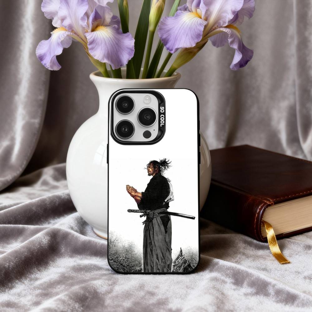 J-Japanese B-Bushido S-Samurai Phone Case For iPhone17,16,15,14,13,12,11 Plus,Pro Max Black Candy silver phone case