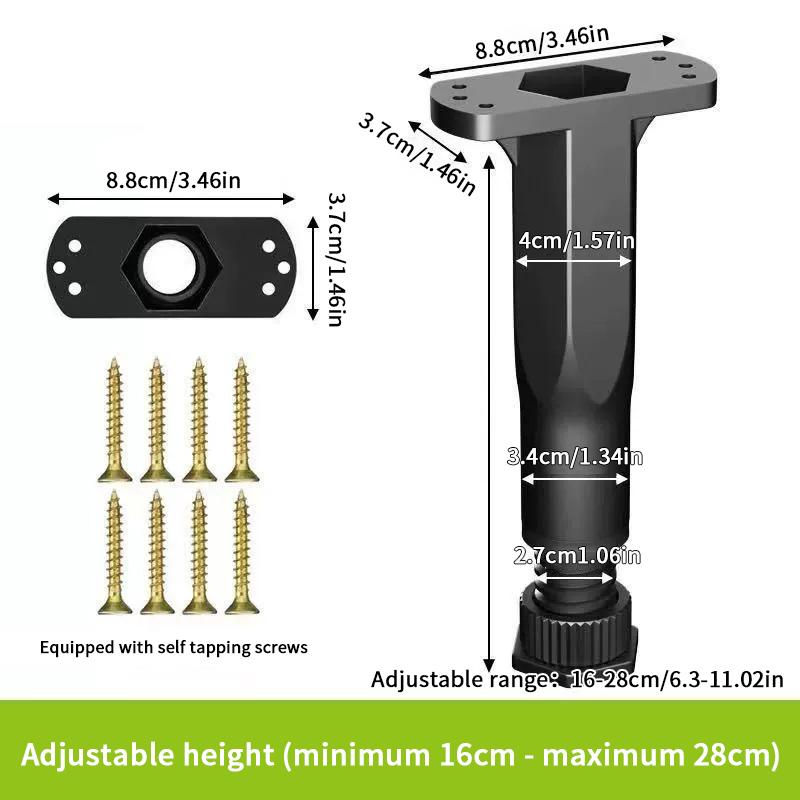 Telescopic Adjustable Bed Beam Support Foot Reinforced Plastic Furniture Leg Sofa Leg Bed Bottom Stabilizer Load Bearing Bracket