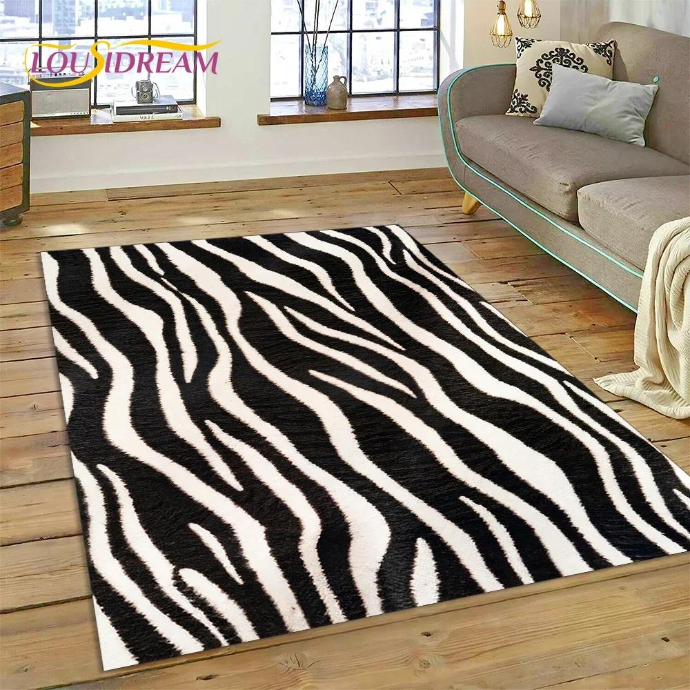 Colorful Zebra Stripe Leopard Tiger Carpet Rug for Bedroom Living Room Home Sofa Decoration,Children Game Large Decor Floor Mat