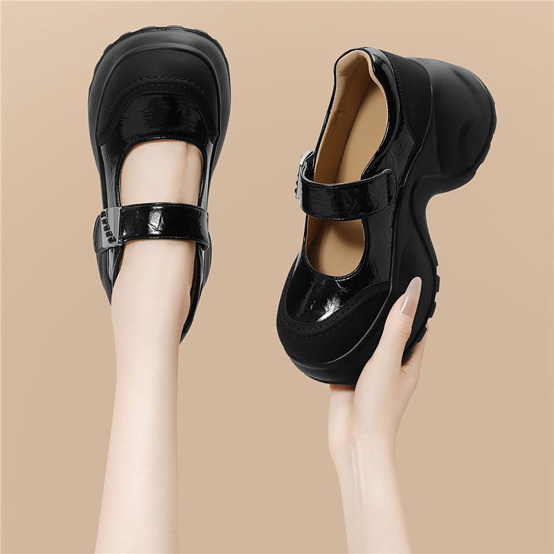 

Mary Jane small leather shoes versatile new loafers thick heel light mouth British style single shoes women s shoes 34