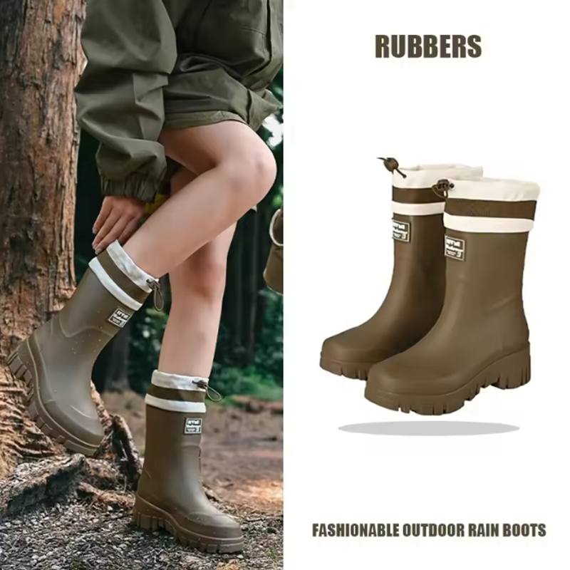 Family-sized Waterproof Non-slip Rain Boots for Outdoor Activities, Matching Designs