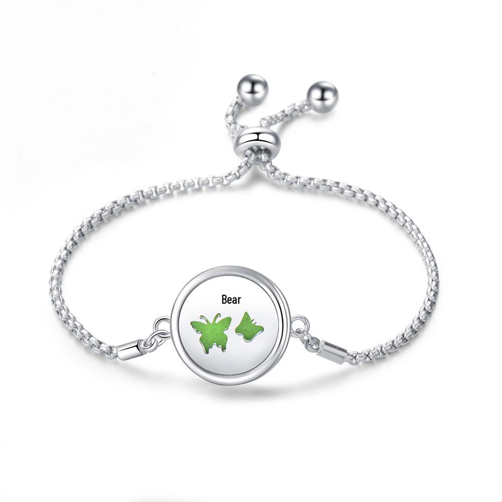 Edelstahl Lebensbaum Aromatherapie Armband - Verstellbar, Öffnungsbares Magnetdesign für ätherische Öle