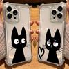 Lustful Black Cat Love Phone Case Clear For iPhone 17 16 14 15 11 12 13 Pro Max 16E 15 16 Plus 17 Air 17PM Soft Shockproof Cover