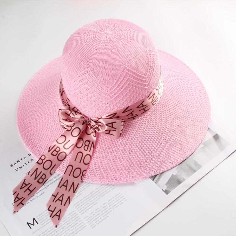 Damen Sommer Sonnenschutz Strohhut mit Gesichtsschutz - Atmungsaktiver Strandhut im koreanischen Stil