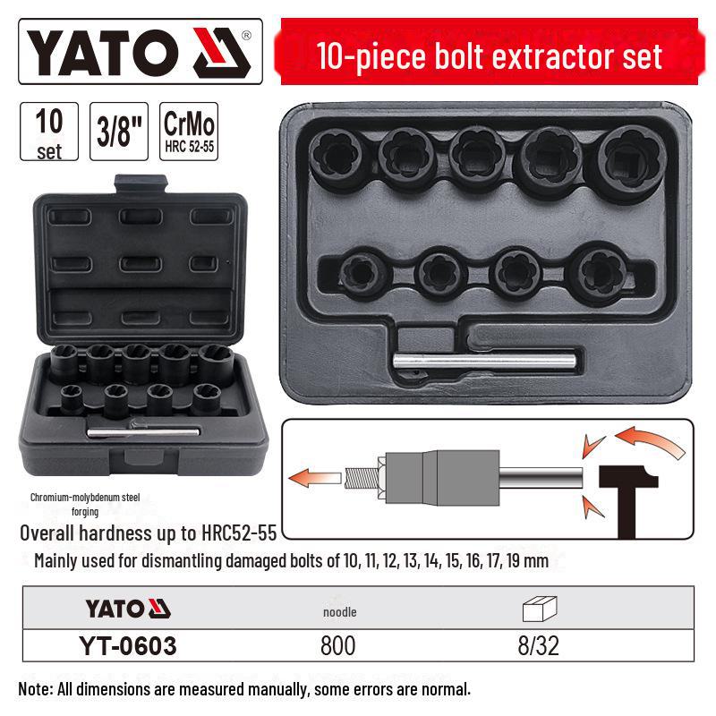 YATO Car Tire Nut Remover - Damaged or Slipping Nut Anti-Slip Tool