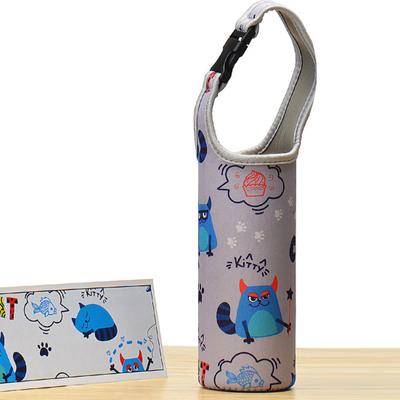 Yousheng Vacuum Cup Sleeve Thickened Elastic Anti-fall with Shoulder Strap Cartoon Printing Portable Water Bottle Case for Outdoor
