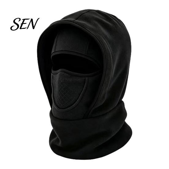Outdoor Windproof Headwear Thermal Fleece Balaclava Hat, Full Coverage Face Mask, Integrated Warm Neck Gaiter Hat And Warmer for Motorcycle