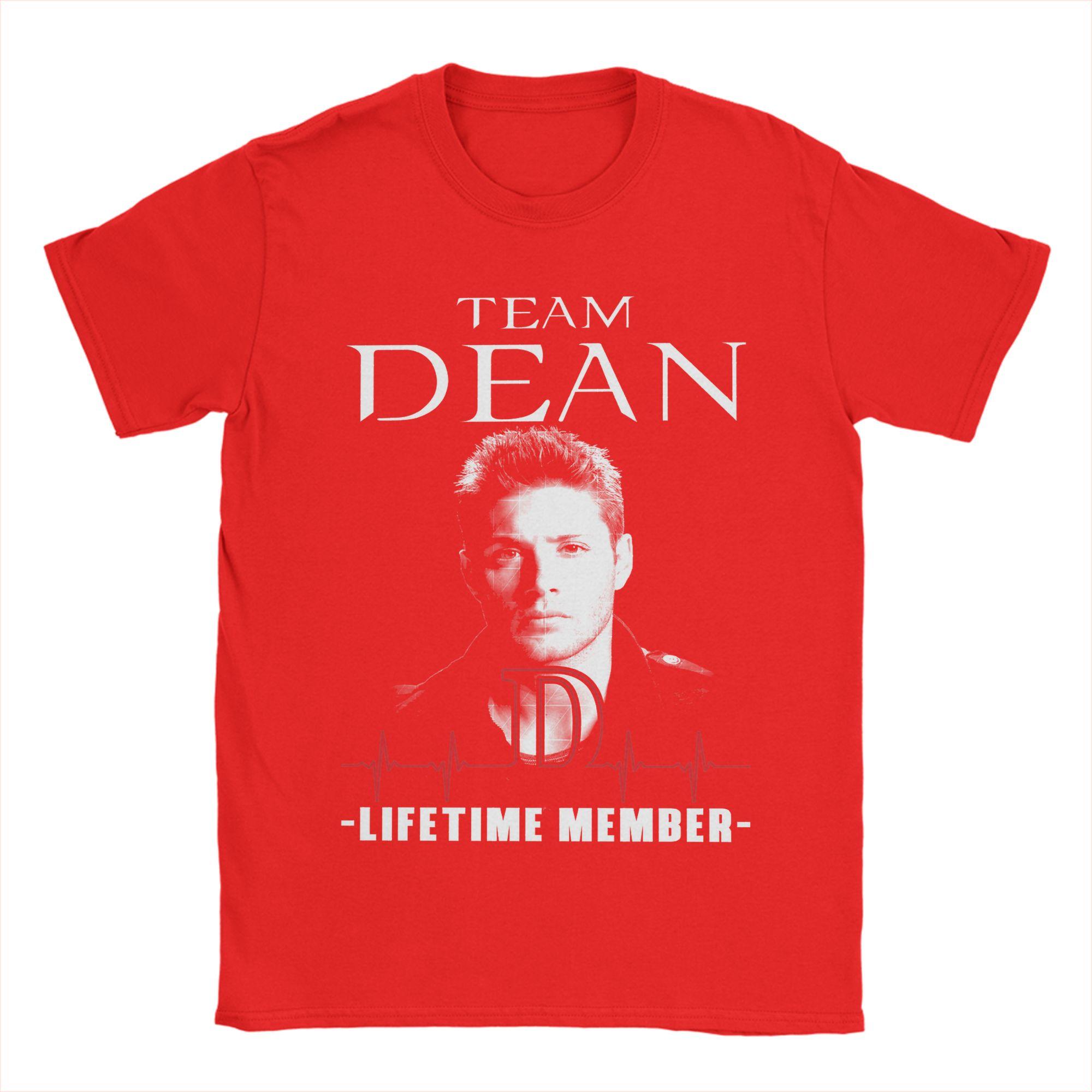 

Mens Team Dean Life Time Member Dean Winchester Supernatural T Shirts Cotton Clothing Short Sleeve O Neck Tees Printing TShirt S