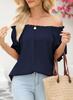 Camicia Bardot con Volant - Nuovi Arrivi Primavera/Estate 2026 per Donna - Stile Europeo & Americano