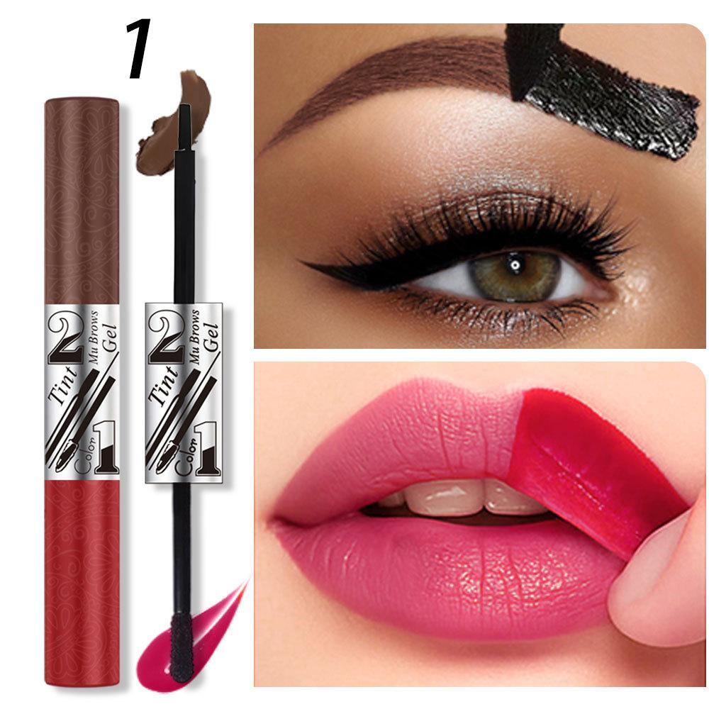 Gel per sopracciglia e tinta labbra 2 in 1 Strappabile Cosmetico Combinato Lunga Tenuta Colore Intenso Resistente al Sudore Trucco Peeling