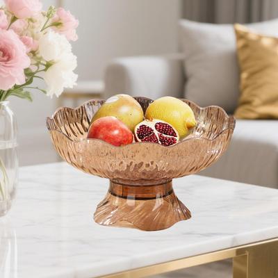 Pedestal Fruit Bowl Draining Design Tray Snack Storage Holder for Living Room