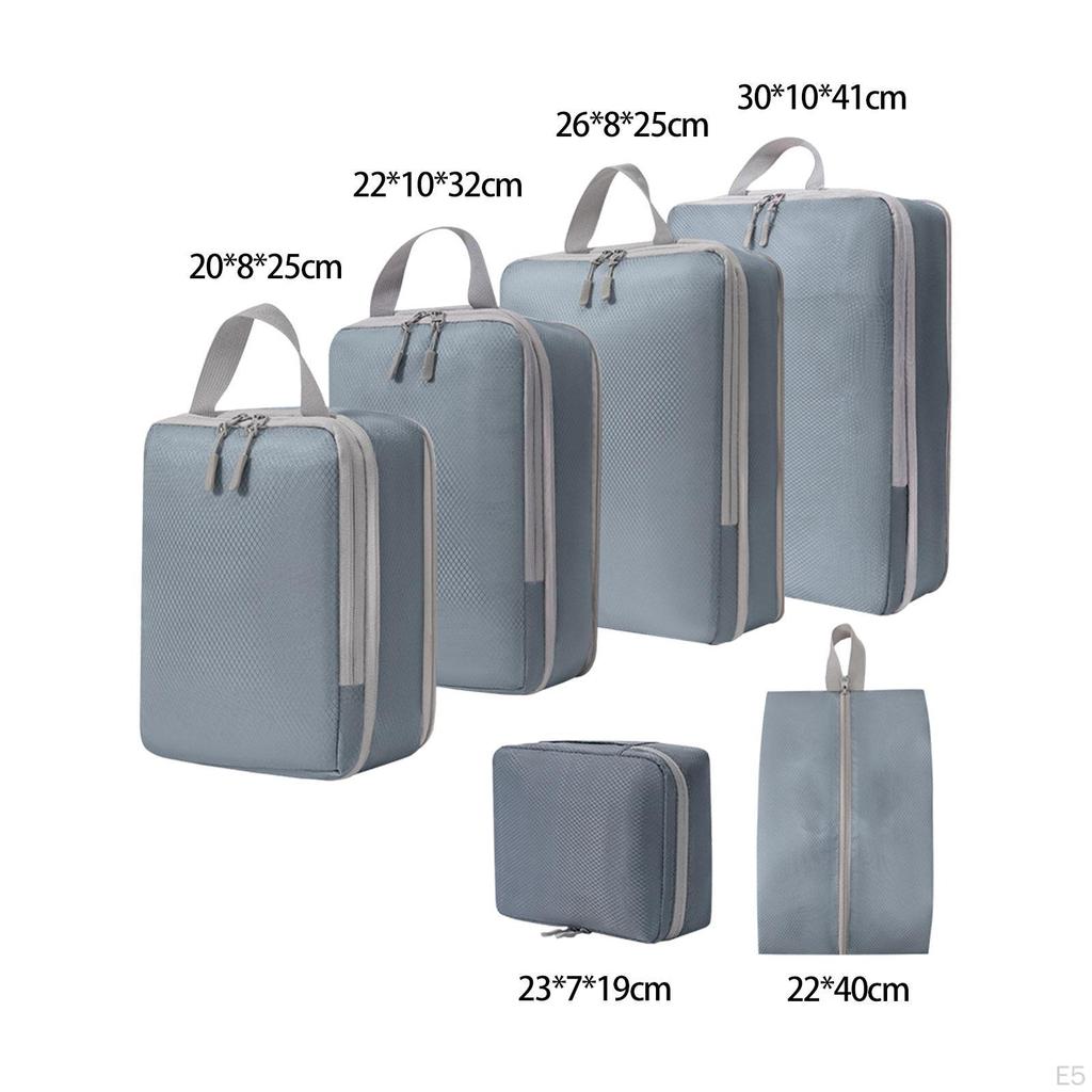 6 Pcs Kompression Verpackung Würfel Zipper Kulturbeutel Kann Aufgehängt Werden Gepäck Taschen Organisatoren für