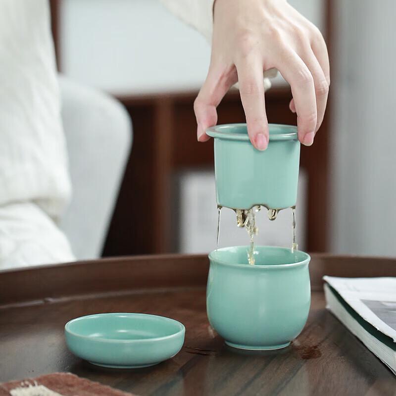 

Su Ceramics Ru Kiln Portable Gongfu Tea Set