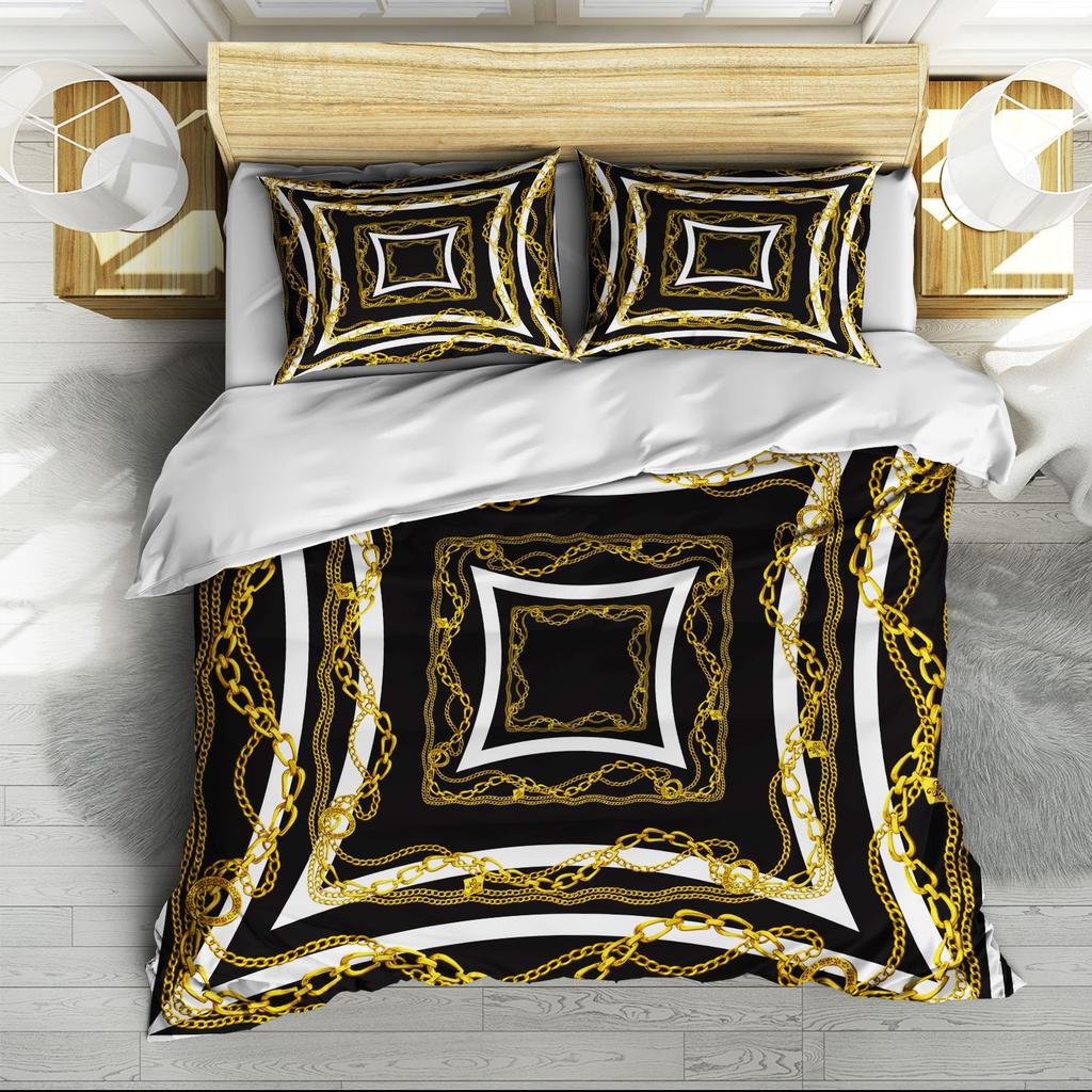 3D Digital Printing Three-Piece Quilt Cover Bed Sheet Kit