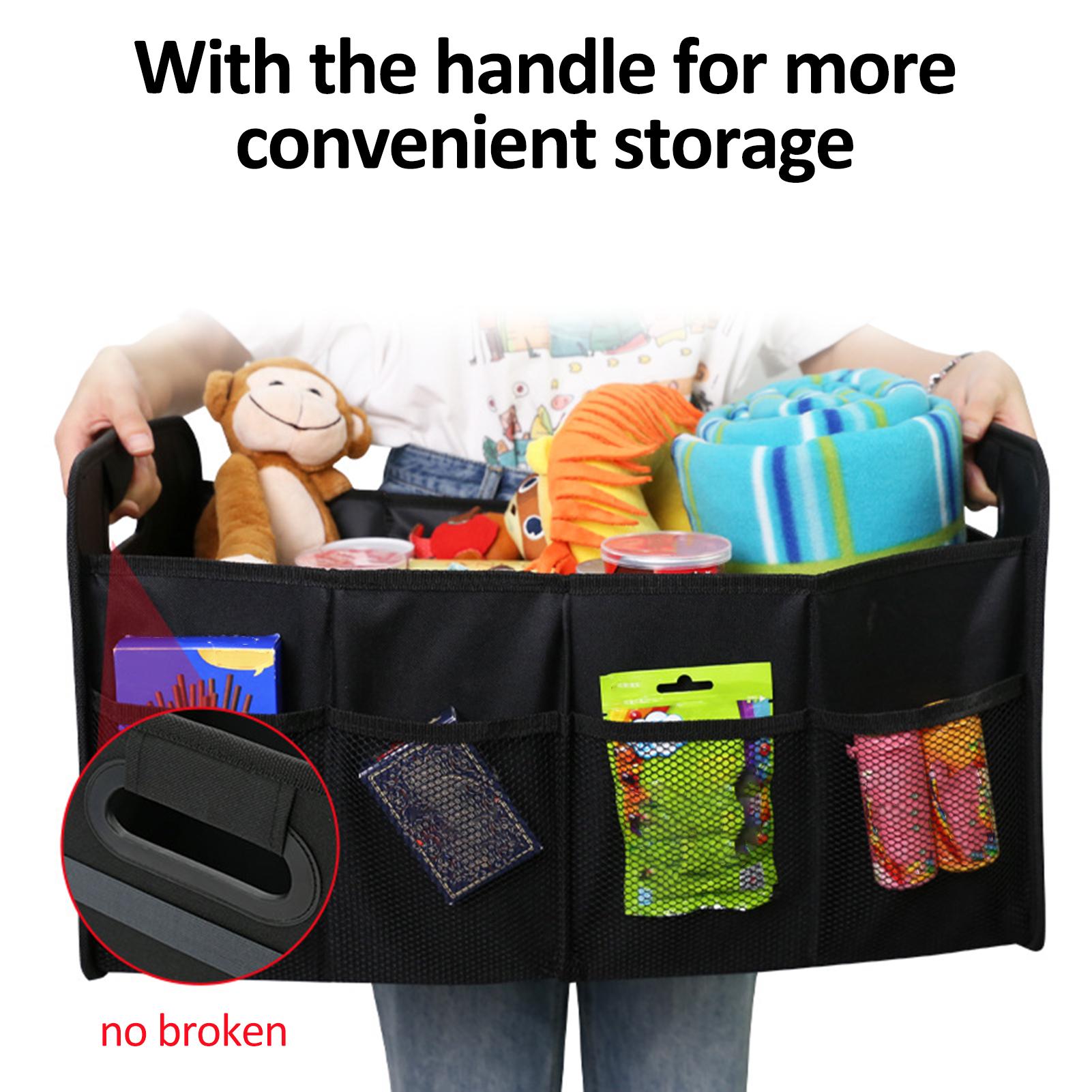 

Car Trunk Organizer Car Trunk Storage Box Automotive Cargo Organizer Oxford Cloth Folding Car Storage Box 55L чёрный