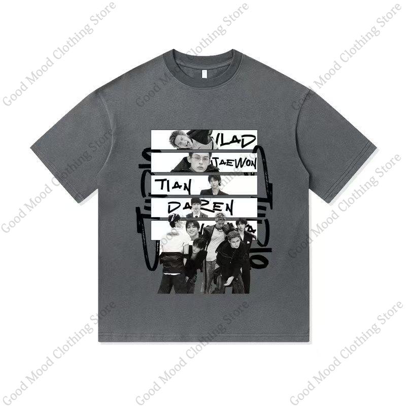 CORTIS Print T Shirt Fashion Street Hip Hop Retro JUHOON KEONHO SEONGHYEON Print Tshirt Kpop Fans Cotton Short Sleeve Tee Tops