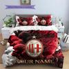 Custom Name AC Milan2 Pattern Bedding Quilt Set  Home Decoration  Gift (1 * duvet cover + 2 * pillowcase  without core)