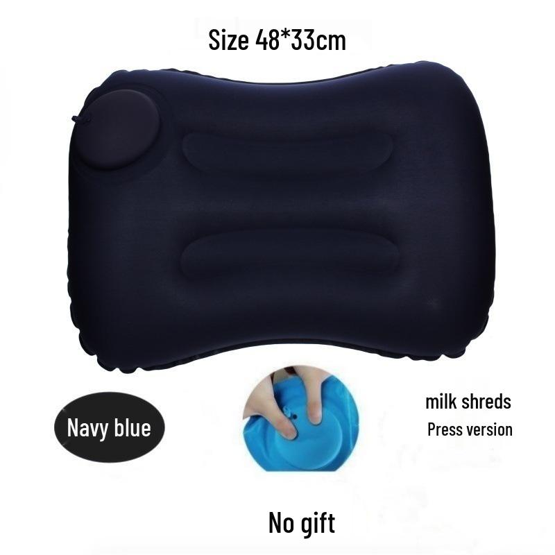 Inflatable Travel Pillow: Portable, Press-and-Fold Design for Camping, Lumbar Support, and Comfort.