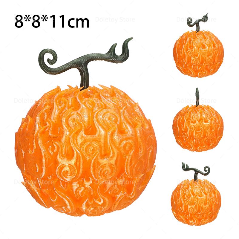 6 Styles Devil Fruit Anime Figure Toys 3D Printed Gum-Gum Fruit Model Collection Flame-Flame Cursed Fruits Ornaments Hobby Toys