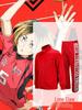 Haikyuu Blacktail Iron Lang Cosplay Costume - Red & Black National Tide Student Outfit