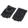 Guantes de Verano Punk de Piel de Oveja sin Dedos con Remaches para Mujer