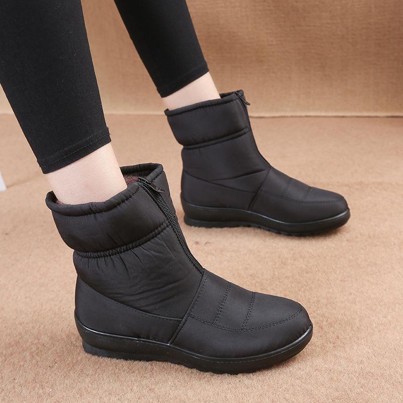 Botas cálidas de invierno para mujer, Botas de lluvia, zapatos impermeables para mujer, botas de nieve, zapatos de madre a la moda