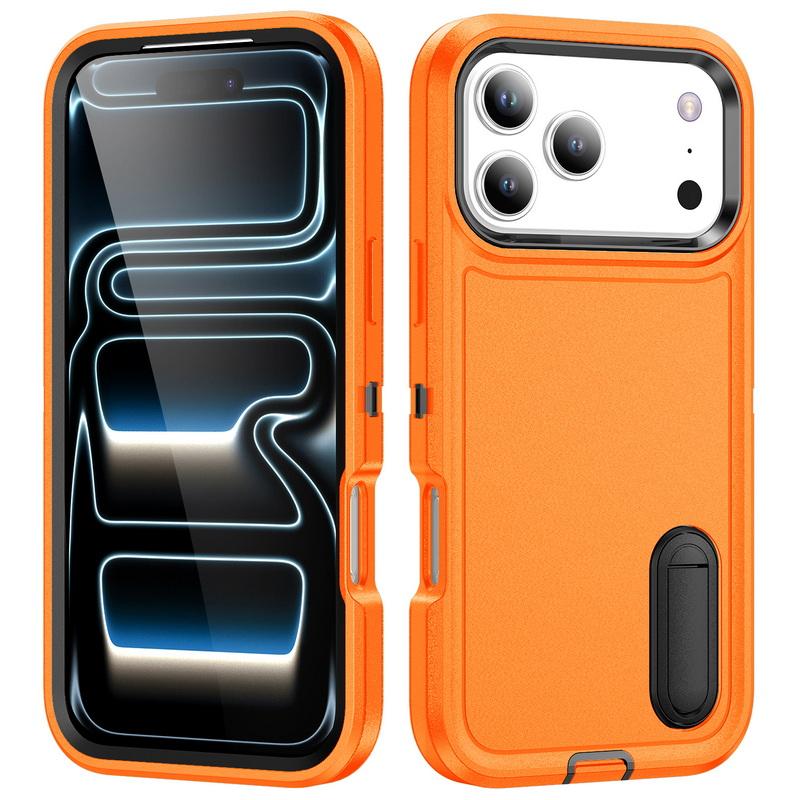 For iPhone 17 Pro Max Case Rugged Bumper Hybrid 3in1 Candy Color Shockproof Phone Stand Cover For iPhone 16 15 14 13 Pro Max 17e 16e
