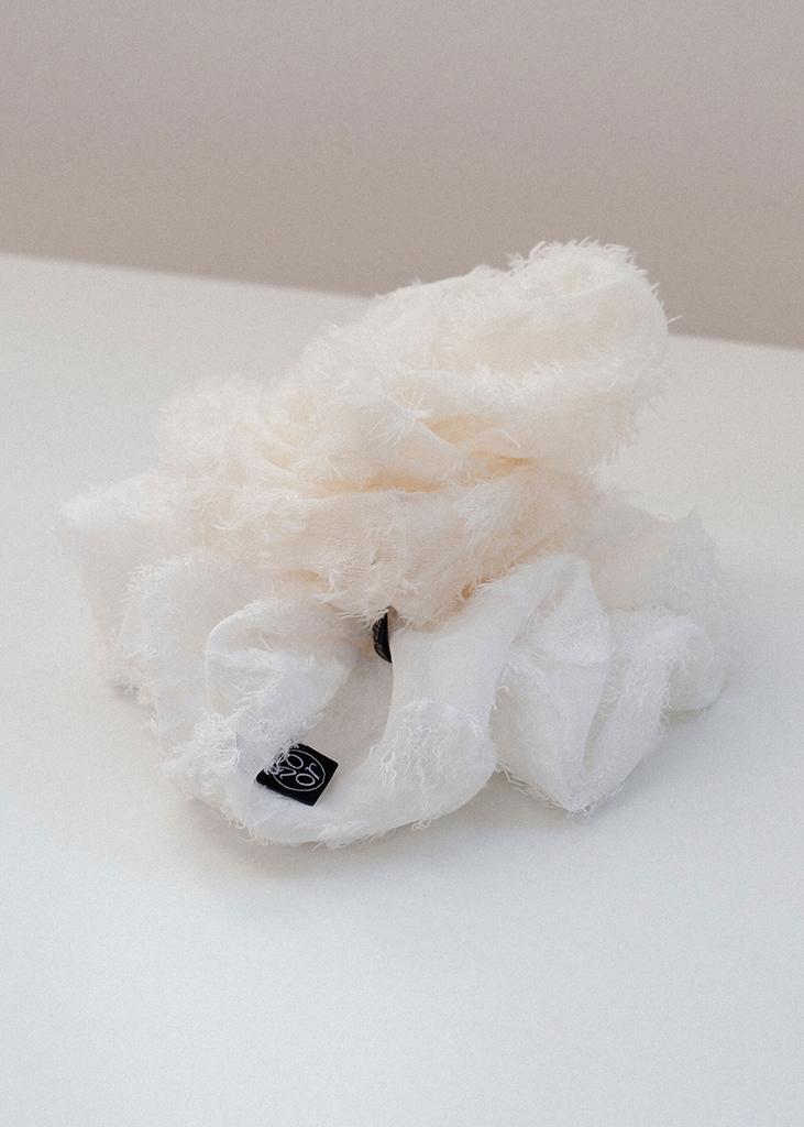 Voor Lace Flower Scrunchie_Large_White