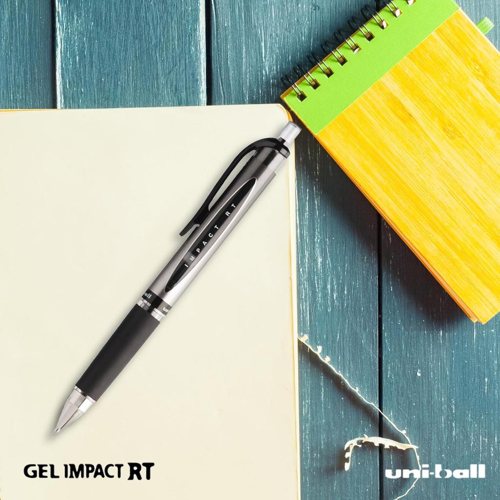 Uni-ball Gel Impact RT UMN-152S 1.0mm Retractable Rollerball Pen Black Ink Pack of 3 for Office Home & School