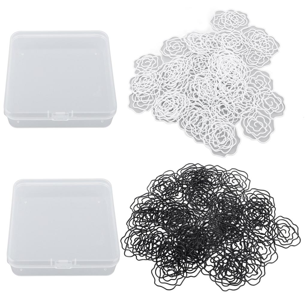 50pcs Paper Clips Cute  Shaped Decorative Metal Paperclips with Storage Box for School Office