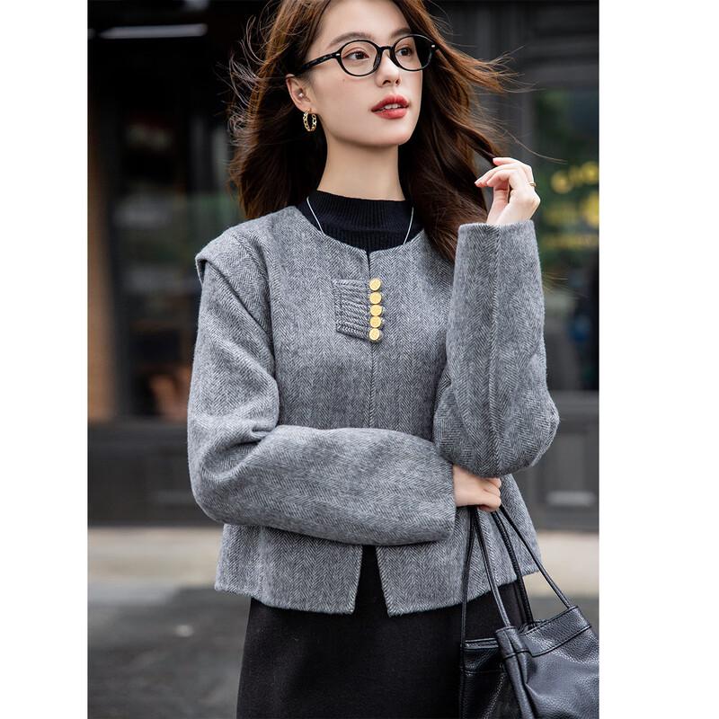 Mokana Women's Elegant Short Wool Coat