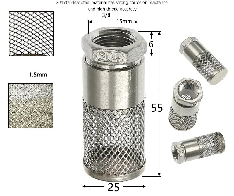 304Stainless Steel Female Thread Filter Agriculture Irrigation Mesh Filter Water Pump Hose Mesh Filter Aquarium Fish Tank Filter
