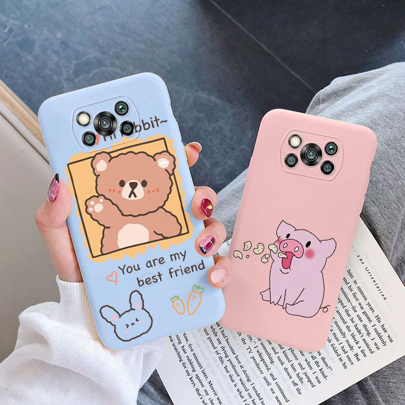 For Poco X3 Pro PocoX3 NFC Cover Cute Flower Phone Case For Xiaomi Poco X3 X 3 Fashion Dinosaur Silicone Bumper Soft TPU Coque