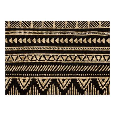 [Q4143] - Jogo americano de serapilheira 'Boho' preto bege - 42x30 cm