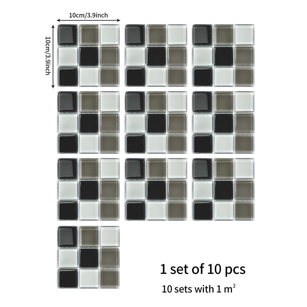 

MSC1227 Сплошной цвет Сетка Кухня Столовая Дом Стена Украшения Украшения Маслостойкая Плитка Паста Самоклеящаяся 10*10cm*10pcs/MSC1227