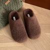 Women's Home Slippers Casual Plush Slippers for Women Winter Outerwear Flat Bottom Baotou Half Slippers Women Dames Muiltjes