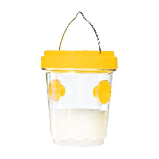 Outdoor Solar Wasp Trap, Hanging Waterproof Hornet Trap Bucket, Reusable Yellow Jacket Trap with LED Light, Wasp Catcher for Garden Patio Backyard